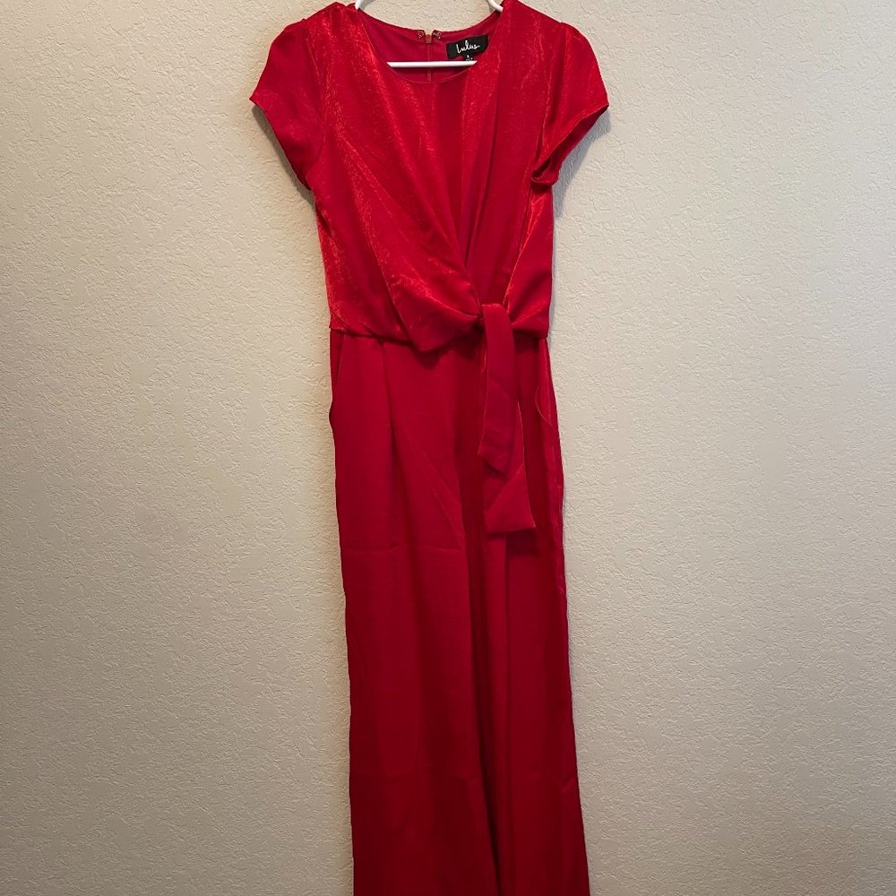 Red Satin Jumpsuit